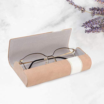 LifeArt Eyeglass Case Hard Shell, Portable Sunglass Case, Fashionable PU Leather Eyeglass Case, Lightweight - color: B_641_pink