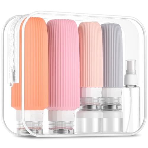 Mrsdry 16 Pack Travel Bottles for Toiletries, Oversize Silicone Travel Containers jar for Toiletries, Leak Proof Refillable Liquid Shampoo And Conditioner Travel Essentials toiletry Bottles - color: Pink, size: Large
