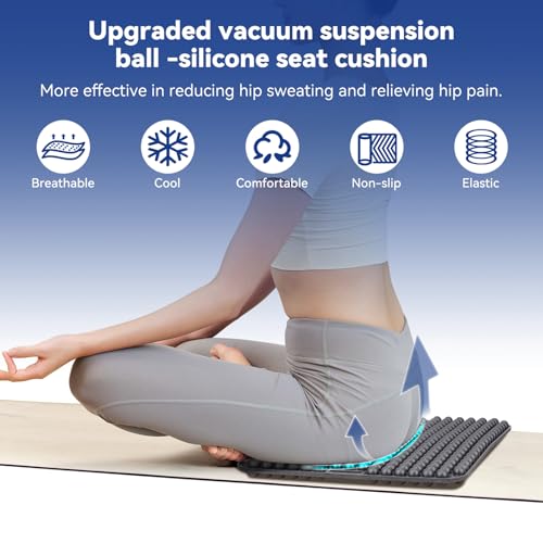 Seat Cushion for Long Sitting Hours on Office & Home Chair, with 3D Non-Slip for Office Chair Cushions, Car Seats, Airplane Seat, Wheelchair, Desk Chair,Cushion Lab, Long Trips (Black) - color: Black