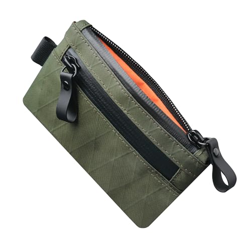 ALPAKA Zip Pouch Dark Green X-Pac- RFID-Blocking Small Cash and Card Zip Wallet with Carbon Neutral, Weatherproof Fabrics, YKK Zipper, EDC Pouch for Men Travel - color: Dark Green