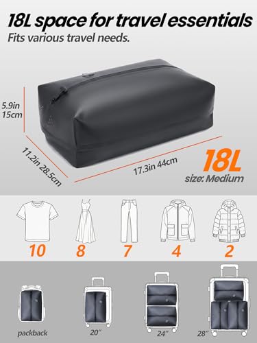 Vacuum Storage Bags For Travel,2 Pack 24L XLarge Vacuum Seal Bags For Clothing Travel,Vacuum Bags With Cordless Pump,Recycled IP68 Waterproof Vacuum Travel Bags for Suitcase and Backpack