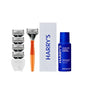 Harry's Original Shaving Kit for Men - Razor Handle, 5 Razor Blade Refills, Foaming Shave Gel, and Travel Blade Cover - TSA Approved Travel Essentials - German Engineered - Ember - style: Ember