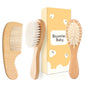 Baby Grooming Kit,Baby Health Care Kit,Baby Brush Soft Bristles Baby Nail Kit Nursery Care Kit Set (3pcs Wooden) - color: 3pcs Wooden