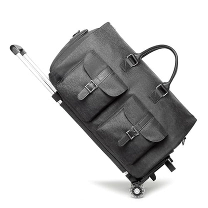 seyfocnia Rolling Garment Bag,Rolling Duffle Bag with Wheels Rolling Garment Bags for Travel with Shoe Pouch Carry On Bag Weekender Bags Garment Duffel Bag for Men or Women-Grey - color: A2-Grey-2P