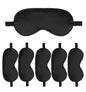 6PACK Silk Sleep Mask Satin Eye Masks Blackout Silky Eyeshade Cover Soft Blindfold Eyeshades for Women Sleeping Travel Gift - color: Black