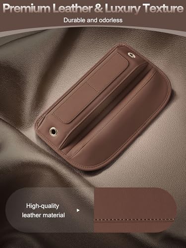 Universal Fit Premium Leather Car Seat Gap Filler Organizer, Center Console Organizer with Card Slots, Clever Gifts for Car SUV Truck Owners (Brown, 2 Pack) - color: 04 Brown, 2 Pack