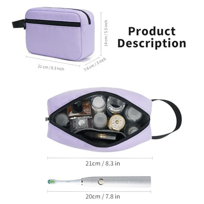 Travel Hanging Toiletry Bag with Carry Handle - Water-Resistant Small Cosmetic Organizer for Men & Women, Makeup, Shaving Kit, Gym & Travel Essentials (Lavender) - color: Lavender