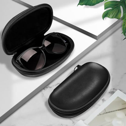 Fintie Sunglasses Case with Carabiner, Hard Shell Shockproof Sport Glasses Cases Travel Zipper Eyeglasses Holder, Black - color: Black