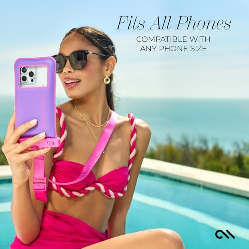 Case-Mate IP68 Waterproof Phone Pouch - Floating Waterproof Phone Case w/Crossbody Lanyard - Beach Cruise Ship Travel Essentials - Compatible with All Devices - Touchscreen Friendly - Purple Paradise - color: Purple Paradise