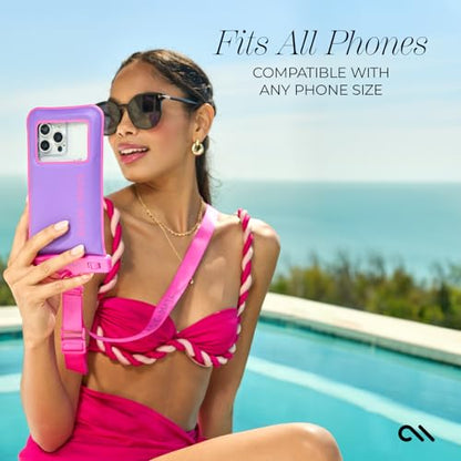 Case-Mate IP68 Waterproof Phone Pouch - Floating Waterproof Phone Case w/Crossbody Lanyard - Beach Cruise Ship Travel Essentials - Compatible with All Devices - Touchscreen Friendly - Purple Paradise - color: Purple Paradise