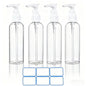DTDNZKN 4 Pack 3.4 Oz (100ml) TSA Approved Travel Pump Bottles for Toiletries Clear Travel Size Bottles Leak Proof with Labels