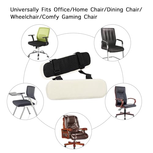 MOSISO Chair Armrest Pads (2 Pack), Memory Foam Home/Office Chair Arm Rest Covers Comfy Computer Gaming Elbow Cushion Removable Washable Elbow Support Forearm Pressure Relief, Beige - color: Beige