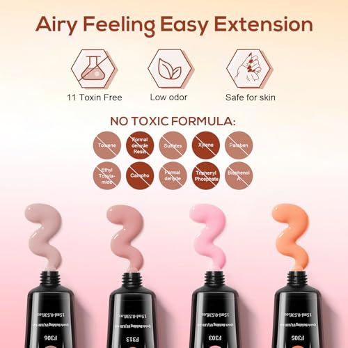JEWHITENY Poly Extension Gel Kit With 48W LED Nail Lamp 14 Colors Builder Extension Gel All-in-One French Kit Nail Art Design Beginner Kit - color: A02