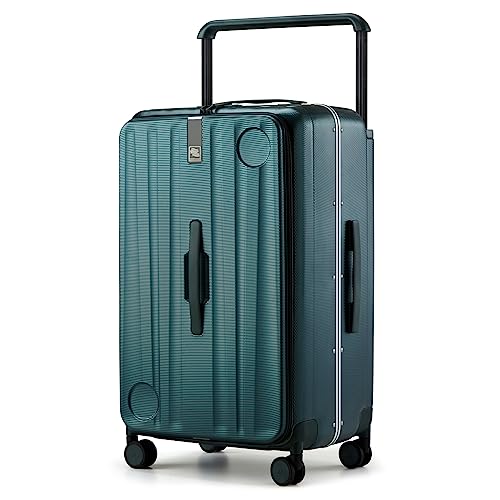 Hanke Multifunctional 26 Inch Hard Shell Suitcases with Wheels Travel Approved Luggage Large Rolling Suitcase Checked Luggage for Women Men(Blackish Green) - color: Blackish Green, size: Multifunctional Checked 26 Inch