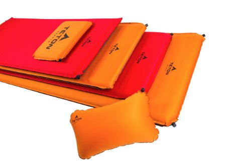Teton Camping Seat Cushion; Stadium Seat; Office Chair; Car Pad; Inflatable, Orange - color: Orange
