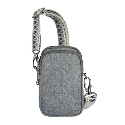 Travelon Anti-Theft Boho 2 Compartment Phone Crossbody - color: Gray Heather