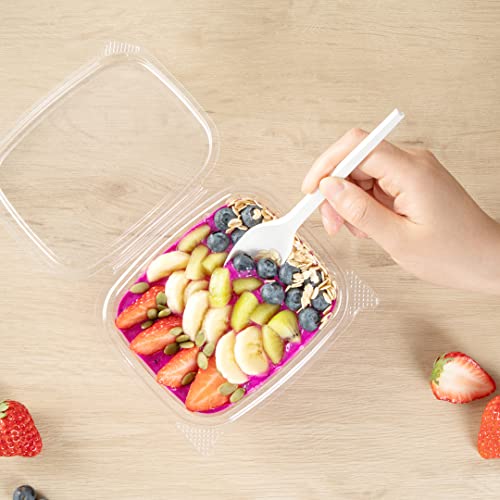 Restaurantware Thermo Tek 12 Ounce Deli Food Containers 100 Anti-Fog Hinged Lid Containers - Freezable Rectangle Clear Plastic To Go Food Containers Disposable - size: 12 oz