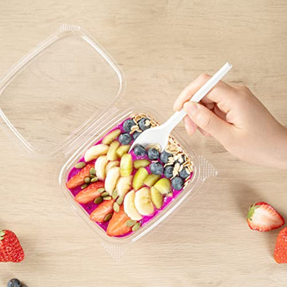 Restaurantware Thermo Tek 12 Ounce Deli Food Containers 100 Anti-Fog Hinged Lid Containers - Freezable Rectangle Clear Plastic To Go Food Containers Disposable - size: 12 oz
