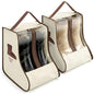 Portable Boots Storage Bag, Beige Dust Proof Boots Protector Carry Bag with Handle Shoe Dust Organizer Packing for Travel and Daily Use(Medium) - size: Medium