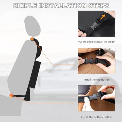 2PCS Car Backseat Organizer, Oxford Car Back Seat Protecter Kick Mat with Touch Screen Tablet Holder, Waterproof Automotive Seatback Storage Bag with Multi Functional Pockets (Zipper) - color: Zipper