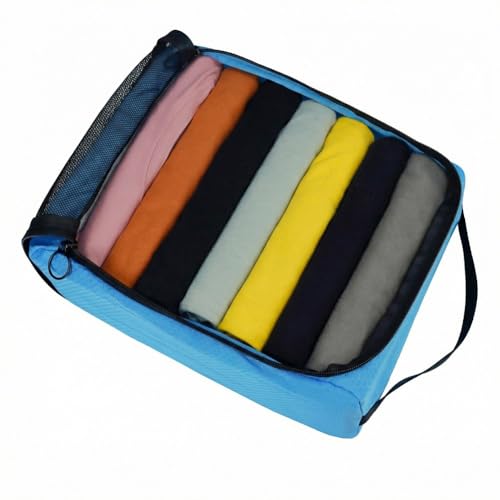 4-PACK Blue Organizer Cubes - Pack Luggage, Suitcase and Carry On Cubes - color: 4 PACK Blue Honeycomb