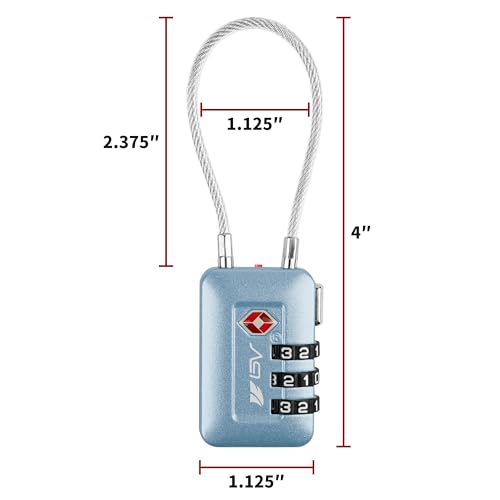 TSA Accepted Luggage Travel Lock, Set-Your-Own Combination Lock for School Gym Locker, Luggage Suitcase Baggage Locks, Filing Cabinets, Toolbox, Case (Arctic Blue, 1 Pack) - color: Arctic Blue, size: 1 Pack