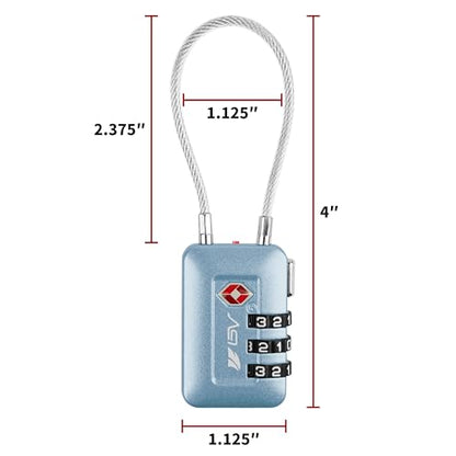 TSA Accepted Luggage Travel Lock, Set-Your-Own Combination Lock for School Gym Locker, Luggage Suitcase Baggage Locks, Filing Cabinets, Toolbox, Case Arctic Blue, 2 Pack (Limited Edition) - color: Arctic Blue, size: 2 Pack