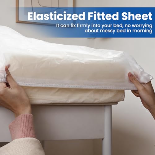4 Pack Disposable Bed Sheets Fitted Sheet King Size, Disposable Travel Sheet for Hotel with Quilt Cover and Pillowcase,Disposable Sheets for Travel - size: King size, 4-Pack