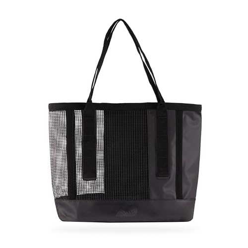 MISSION Outdoor Cassi Lightweight Beach Tote Bag with Waterproof Bottom and Coated Mesh for Beach Boat Pool Sports | Outdoor - color: Black