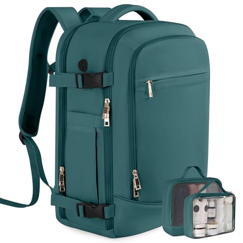 Rinlist Travel Backpack, Carry-on Backpack for Men Women, Travel Backpack Carry on Flight Approved, 40L Personal Item Backpack, Travel Essentials Must Haves, Peacock Blue - color: Peacock Blue