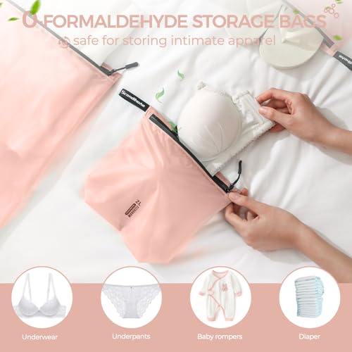 Travel Laundry Bag Ultralight Waterproof Washable Wet Dry Bag for Gym, Swimming, Yoga, and Workout Perfect for Dirty Clothes, Bathing Suits, Travel Accessories (3 Pack) (Pink) - color: Pink