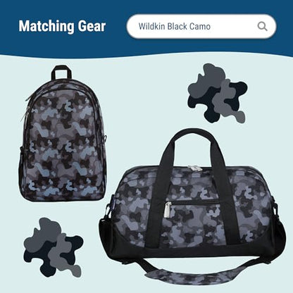 Wildkin Kids Two Compartment Insulated Lunch Bag – Keeps Food Hot or Cold, Easy-Clean Lining, Leak-Resistant & BPA-Free – Boys & Girls, Ideal for School, Travel & Daycare – Black Camo - color: Black Camo