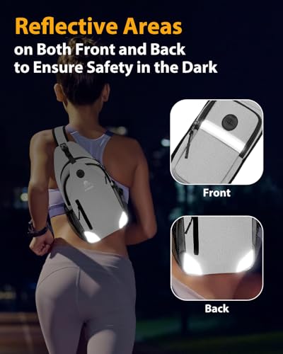 Sling Backpack for Women & Men, Crossbody Travel Bag with Water Bottle Holders, 17 Pockets, Quick-Access Phone Pocket, Hidden Security Pocket, Fits 11" Tablet, for Daily Carry, Travel, Theme Parks - color: B-charcoal