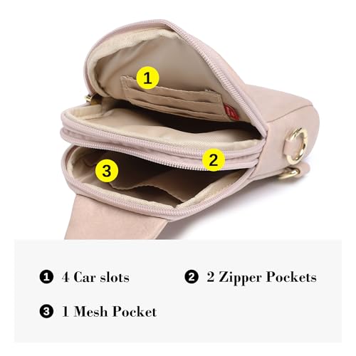 Haytijoe Small Anti Theft Crossbody Bag for Women Faux Leather Lightweight Sling Bags RFID Blocking Fanny Pack for Travel - color: Light Pink