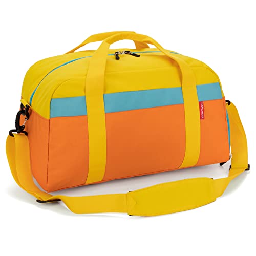 Kids Duffle Bag for Boys or Girls, Fit Sports Practice, or Overnight Travel Weekend (Orange) - color: Orange