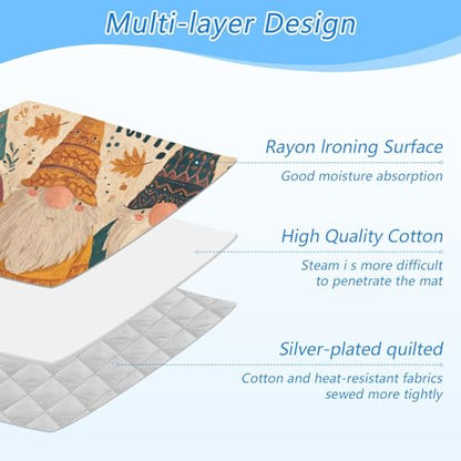 Cartoon Pumpkin Gnomes Fall Ironing Mat for Table top Portable Ironing Pad Blanket for Washer Dryer Countertop Travel - color: Cartoon Pumpkin Gnomes Fall
