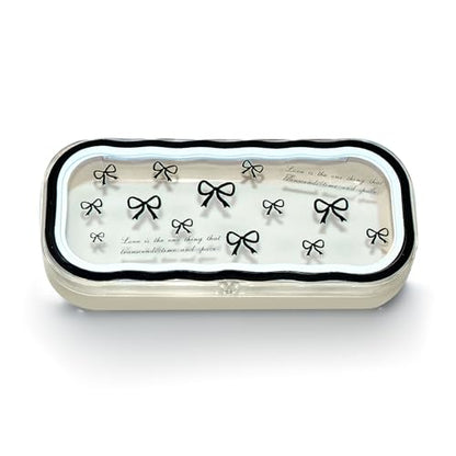 Cute hard shell bow glasses case cat transparent glasses case sunglasses glasses Size is 6.9 x 3.2 x 1.2inches - color: Case - Black Bow