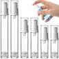 6pcs Airless Travel Pump Bottle, Clear Empty Refillable Vacuum Pump Bottle, 5ml 10ml 15ml Plastic Press Lotion Travel Container for DIY Cosmetic Foundation Toiletries - color: White