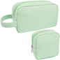 2Pcs Mini Makeup Bag, Small Makeup Pouches for Purse Cute Cosmetics Bag Pouch with Slip-in Pockets Small Travel Toiletry Bag Zipper Makeup Aesthetic Accessories Storage Bag - color: 0-Green Set