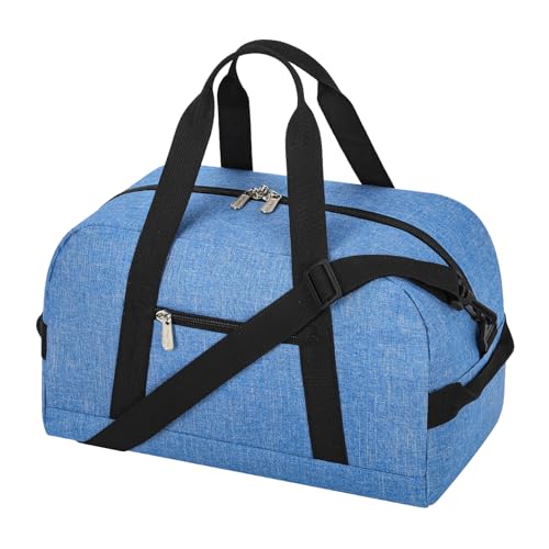 Apenze Small Gym Bag 14 inch lightweight Carry On Mini Duffel Bag for Travel Sport - Denim Blue - color: Denim Blue