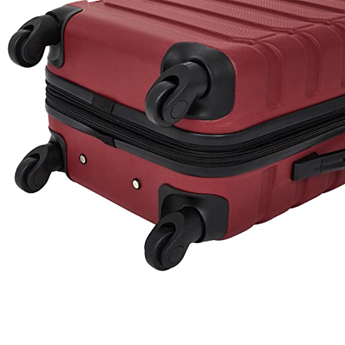 Wrangler 4 Piece Miami Luggage and Packing Cubes Set, Red - color: Red, size: 4 Piece Set