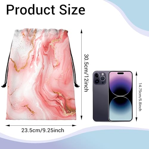 Modern Marble Gymnastics Grip Bag Pink Lightweight Drawstring Gym Bag for Women Grips - color: Modern Marble-pink, size: 12"(H)*9.25"(W)