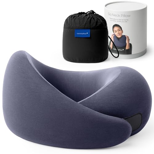 Ostrichpillow Go Neck Pillow, Travel Pillows for Airplanes, Premium Memory Foam Travel Pillow, 360º Ergonomic Design, Asymmetrical Sides, Travel Bag Included, Washable Modal Cover - color: Night Walk