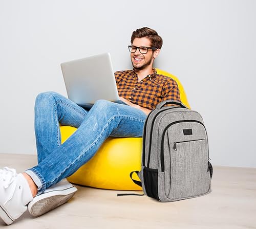 MATEIN Travel Laptop Backpack, Business Anti Theft Slim Sturdy Laptops Backpack Personal Item Bag, Water Resistant College School Computer Bag Gift for Men & Women Fits 15.6 Inch Notebook, Grey - color: Austere Grey, size: 15.6 Inch