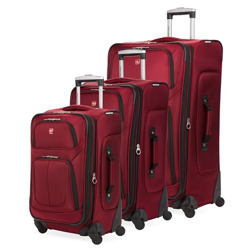 SwissGear Sion Softside Expandable Roller Luggage, Burgundy, 3-Piece Set (21/25/29) - color: Burgundy, size: 3-Piece Set (Carry-On/Medium/Large)