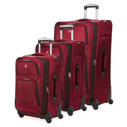 SwissGear Sion Softside Expandable Roller Luggage, Burgundy, 3-Piece Set (21/25/29) - color: Burgundy, size: 3-Piece Set (Carry-On/Medium/Large)