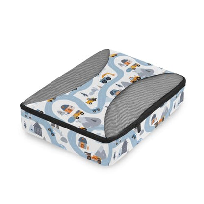 Blue Road Vehicle Compression Packing Cubes for Travel Luggage Suitcase Packing Organizers Bags Carry On Lightweight 4 Set