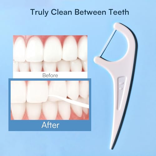 FAMILIFE Floss Picks, 240 Count Unflavored Dental Floss Cleaner, Tooth Picks Flossers with 4 Travel Handy Cases, Helps to Fight Tooth Decay and Keep Your Teeth Clean,Flossing Sticks for Family - color: White 240 Pcs