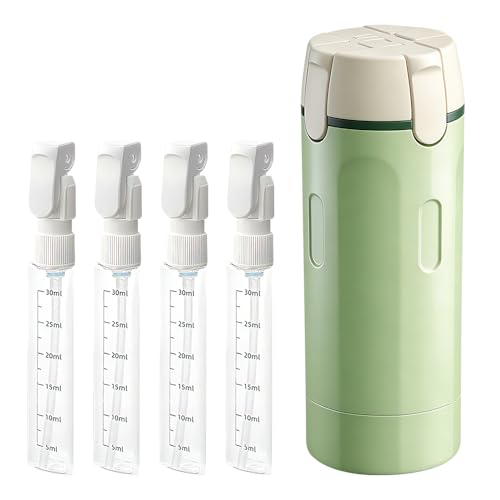 4-in-1 Travel Dispenser Bottle Refillable, 2026 New 4 Pack 30ML Travel Bottles for Toiletries, Leak Proof Travel Size Containers, Shampoo and Conditioner Bottles (Green+White) (Green) - color: Green