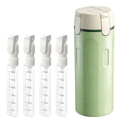 4-in-1 Travel Dispenser Bottle Refillable, 2026 New 4 Pack 30ML Travel Bottles for Toiletries, Leak Proof Travel Size Containers, Shampoo and Conditioner Bottles (Green+White) (Green) - color: Green
